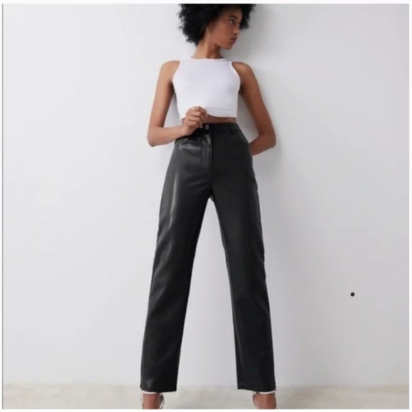 Aritzia Wilfred Melina Pant in Black Faux Leather - Picture 2 of 7